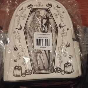 White and Black Mini Backpack